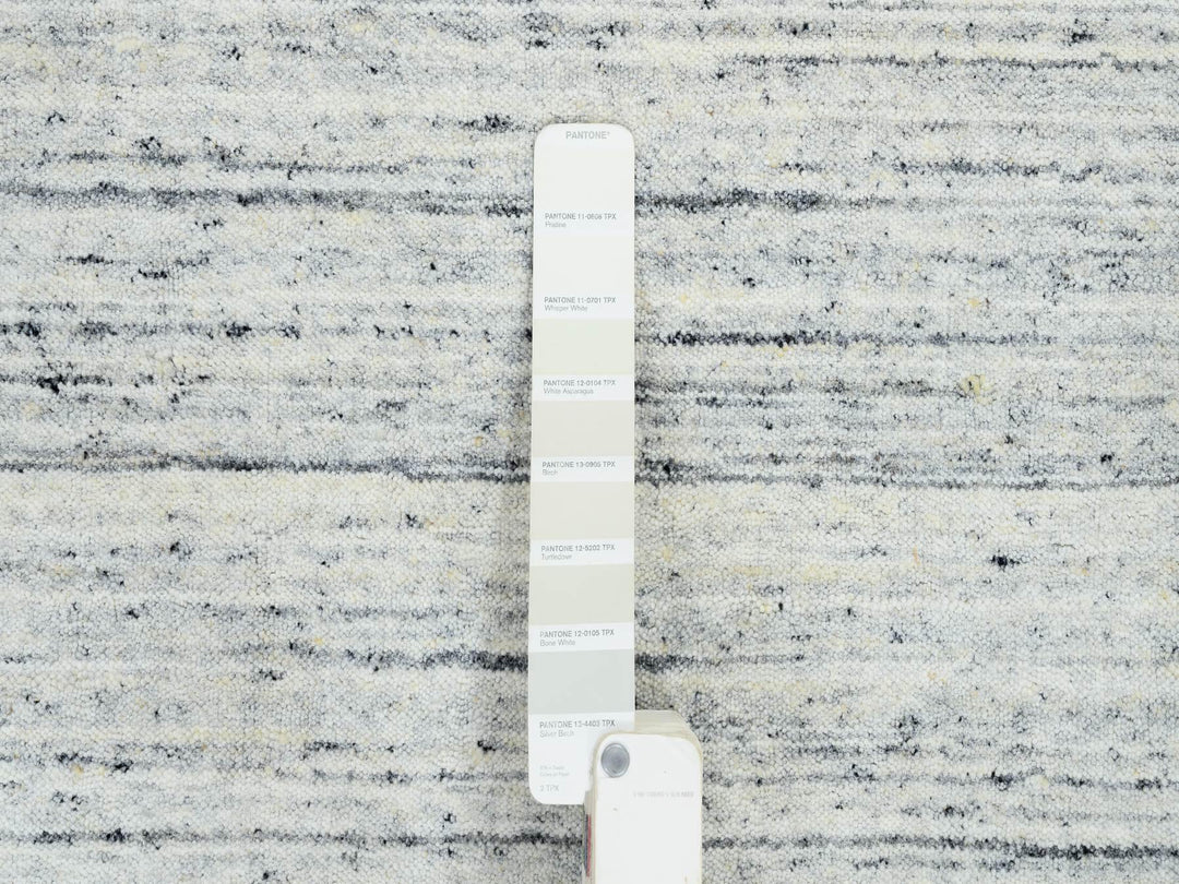 8'0" x 8'0" New Hand Loomed Ivory Wool Square Oriental Rug - MOA10264771