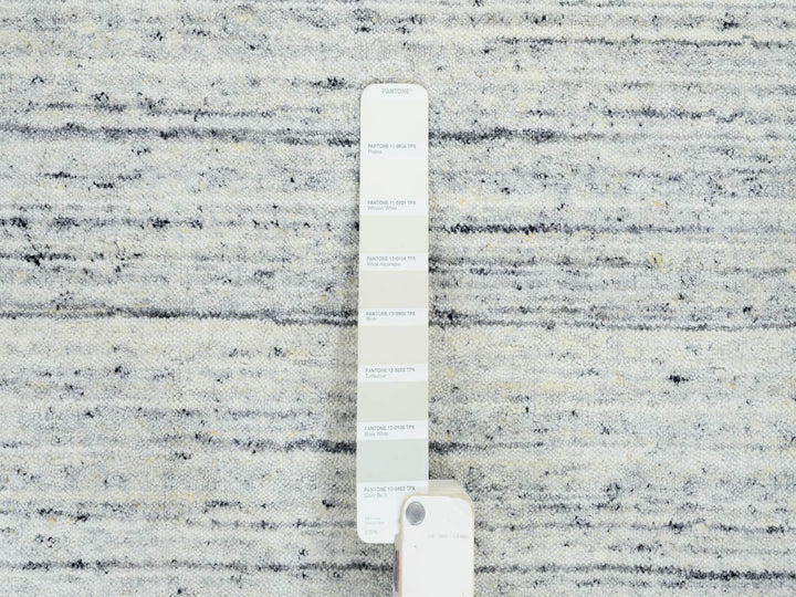 8'0" x 8'0" New Hand Loomed Ivory Wool Square Oriental Rug - MOA10264771