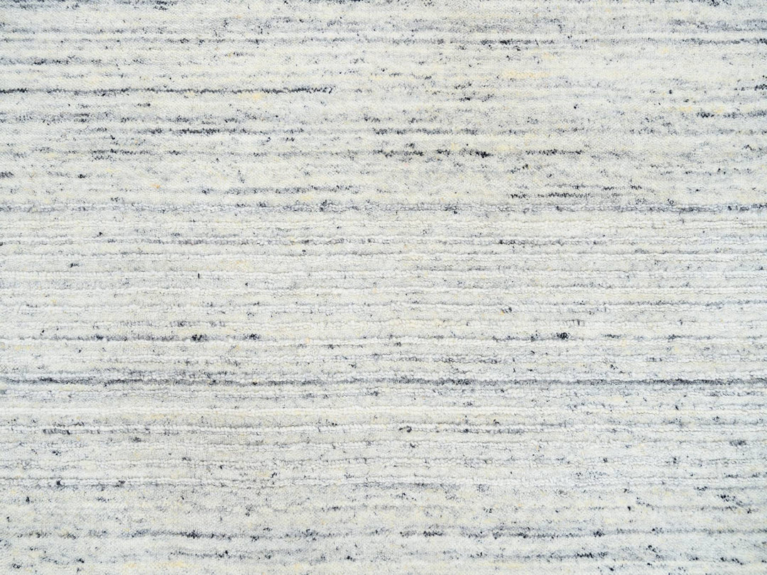 7'10" x 7'10" New Hand Loomed Ivory Wool Round Oriental Rug - MOA10264772