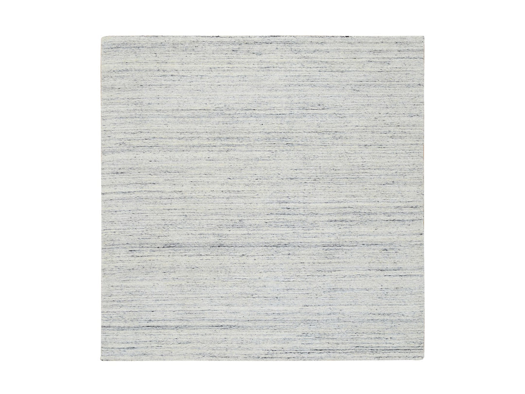 6'0" x 6'0" New Hand Loomed Ivory Wool Square Oriental Rug - MOA10264773