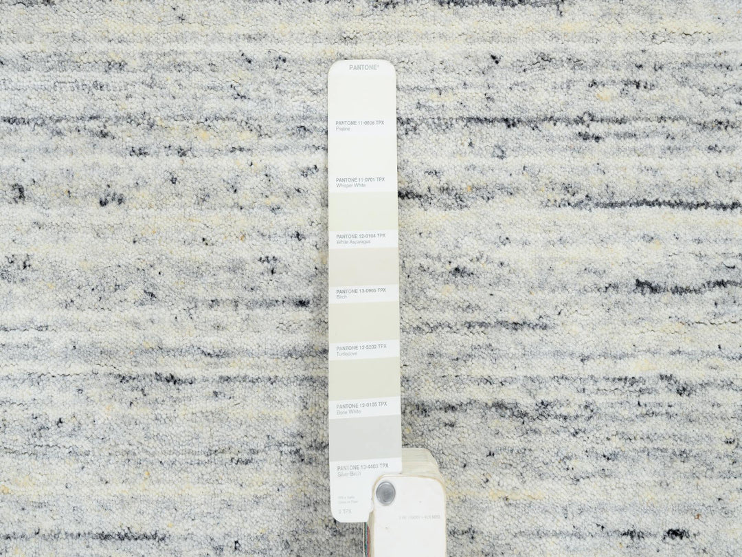 6'0" x 6'0" New Hand Loomed Ivory Wool Square Oriental Rug - MOA10264773