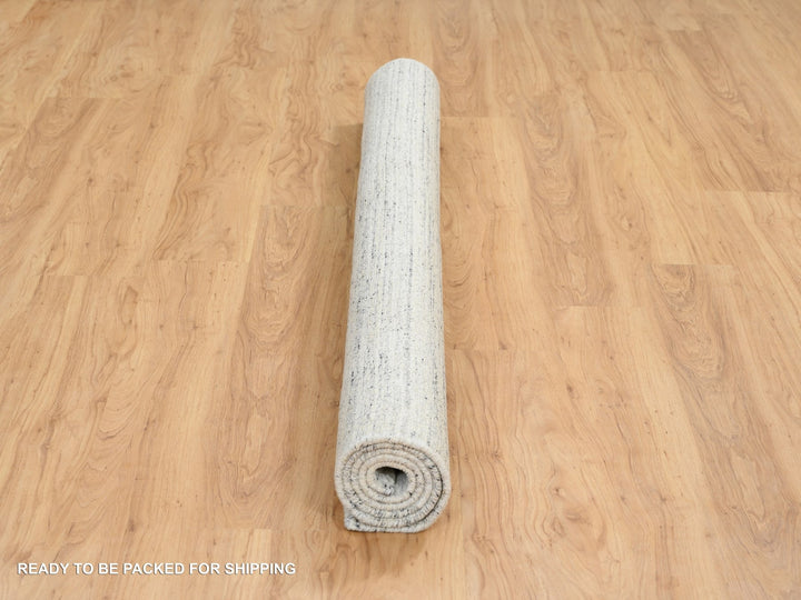 6'0" x 6'0" New Hand Loomed Ivory Wool Square Oriental Rug - MOA10264773