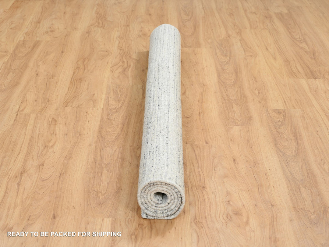 6'0" x 6'0" New Hand Loomed Ivory Wool Square Oriental Rug - MOA10264773