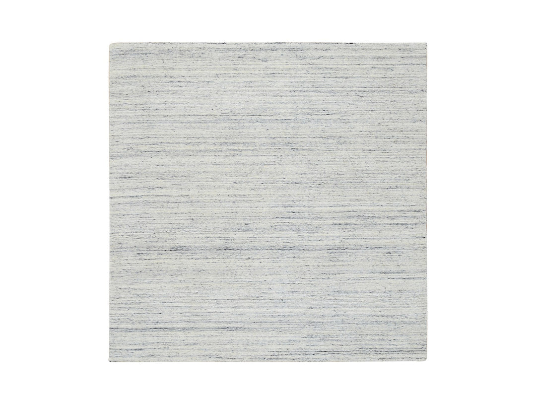 6'0" x 6'0" New Hand Loomed Ivory Wool Square Oriental Rug - MOA10264774