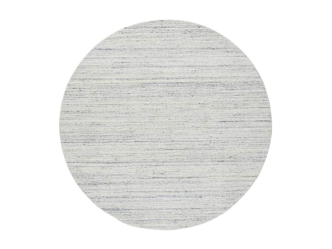 6'0" x 6'0" New Hand Loomed Ivory Wool Round Oriental Rug - MOA10264777