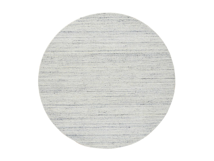 6'0" x 6'0" New Hand Loomed Ivory Wool Round Oriental Rug - MOA10264777