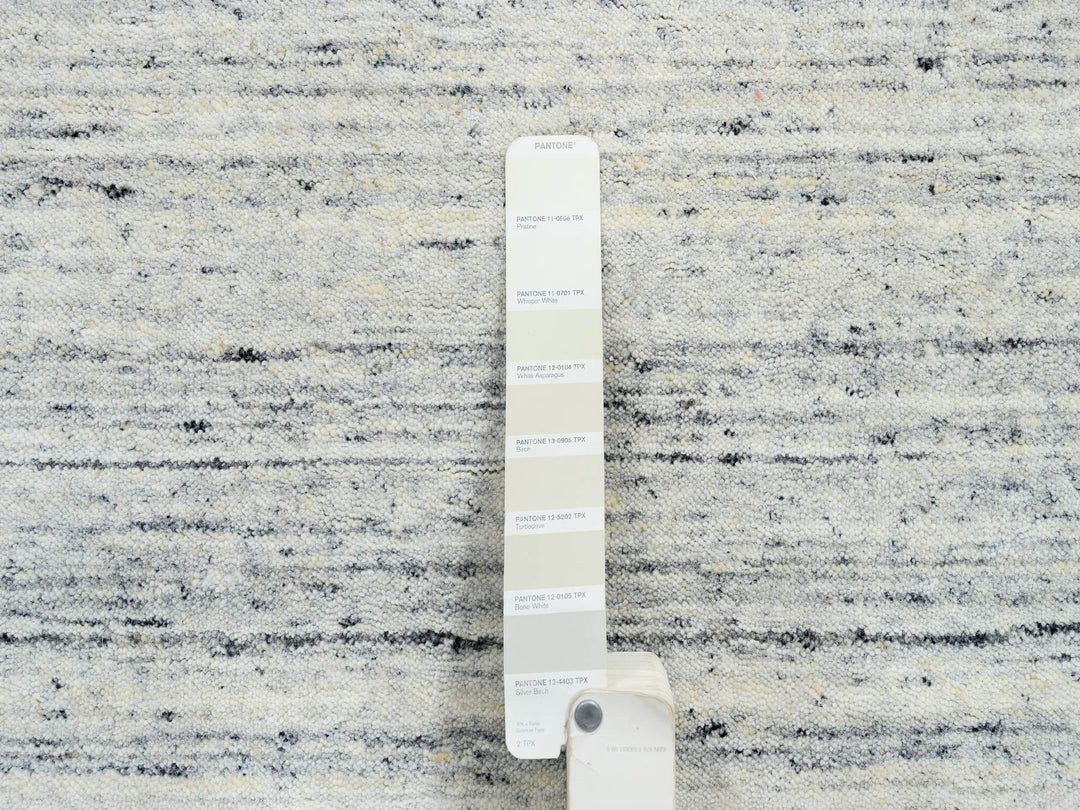 6'0" x 6'0" New Hand Loomed Ivory Wool Round Oriental Rug - MOA10264777