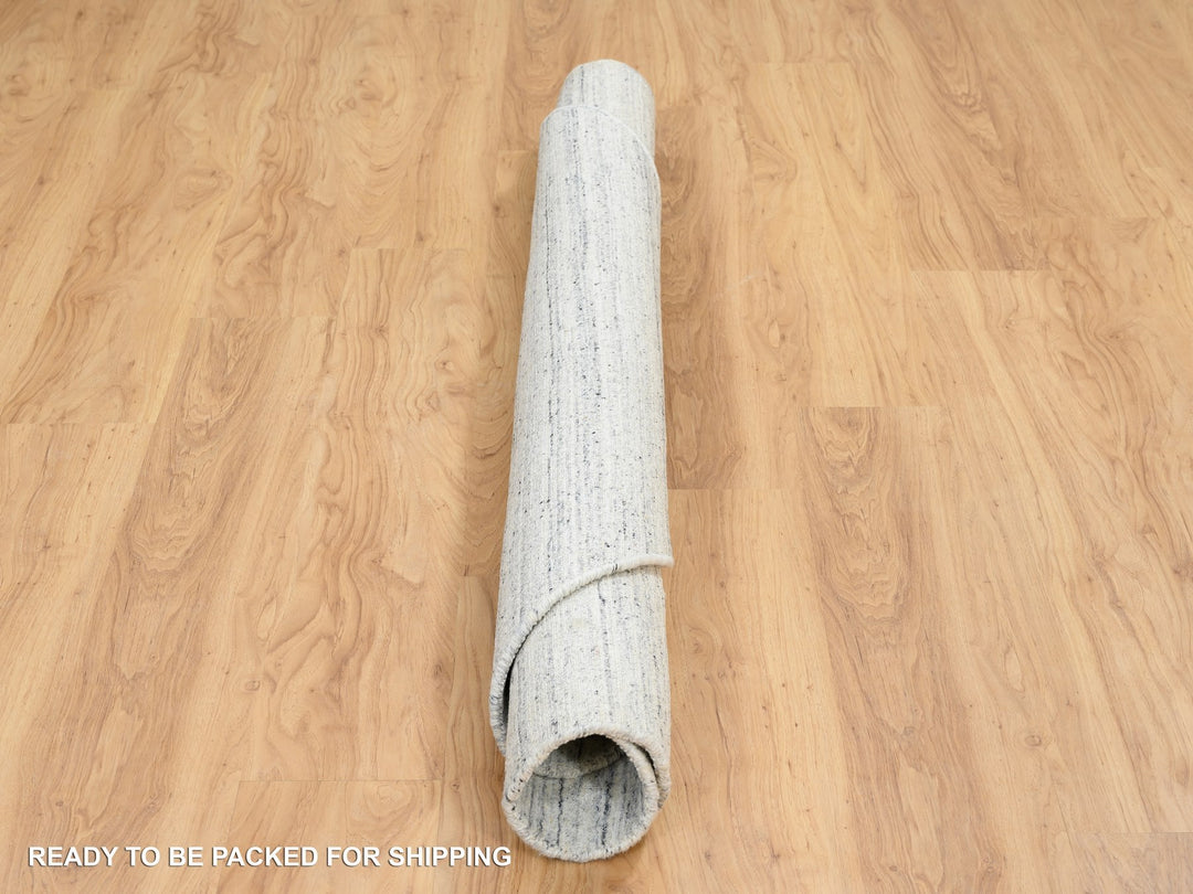 6'0" x 6'0" New Hand Loomed Ivory Wool Round Oriental Rug - MOA10264777