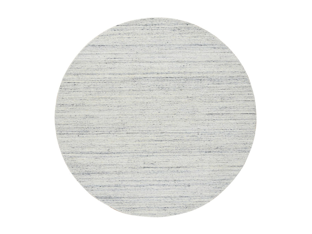 6'0" x 6'0" New Hand Loomed Ivory Wool Round Oriental Rug - MOA10264778