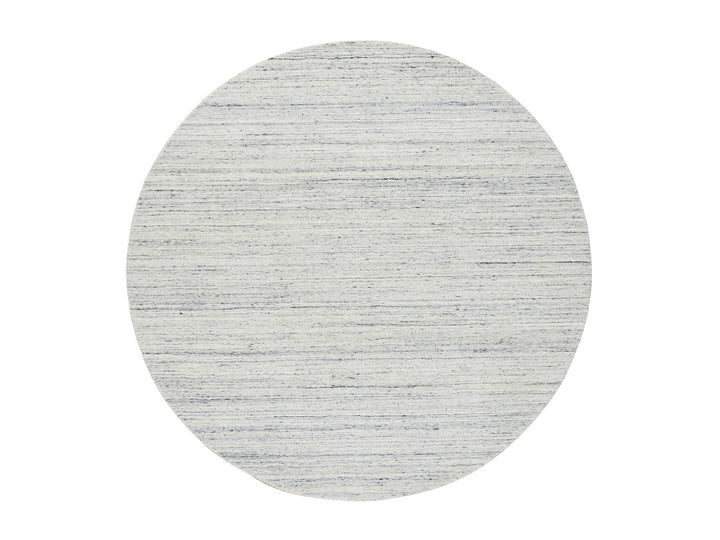 6'0" x 6'0" New Hand Loomed Ivory Wool Round Oriental Rug - MOA10264778