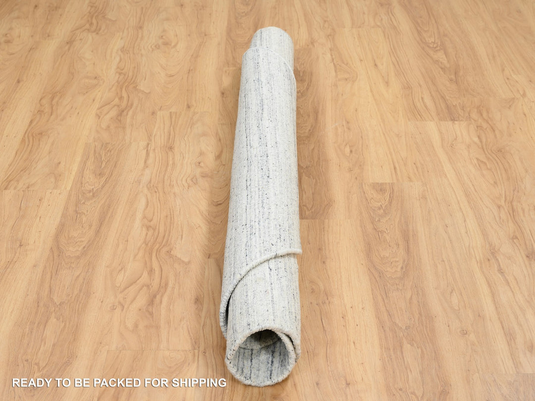 6'0" x 6'0" New Hand Loomed Ivory Wool Round Oriental Rug - MOA10264778