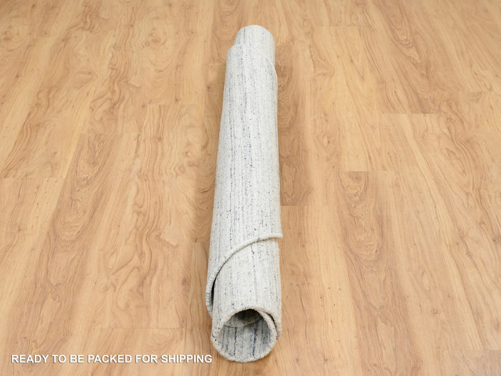 6'0" x 6'0" New Hand Loomed Ivory Wool Round Oriental Rug - MOA10264778