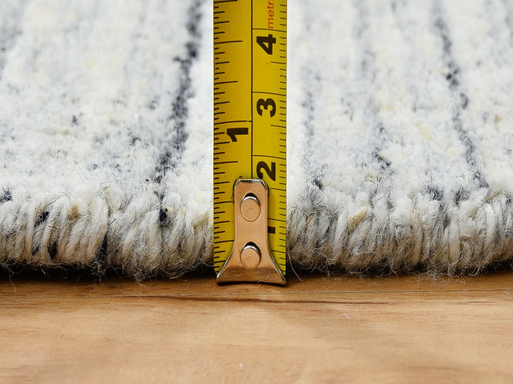 6'0" x 6'0" New Hand Loomed Ivory Wool Round Oriental Rug - MOA10264778