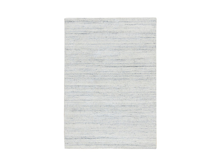 5'0" x 7'0" New Hand Loomed Ivory Wool Rectangle Oriental Rug - MOA10264779