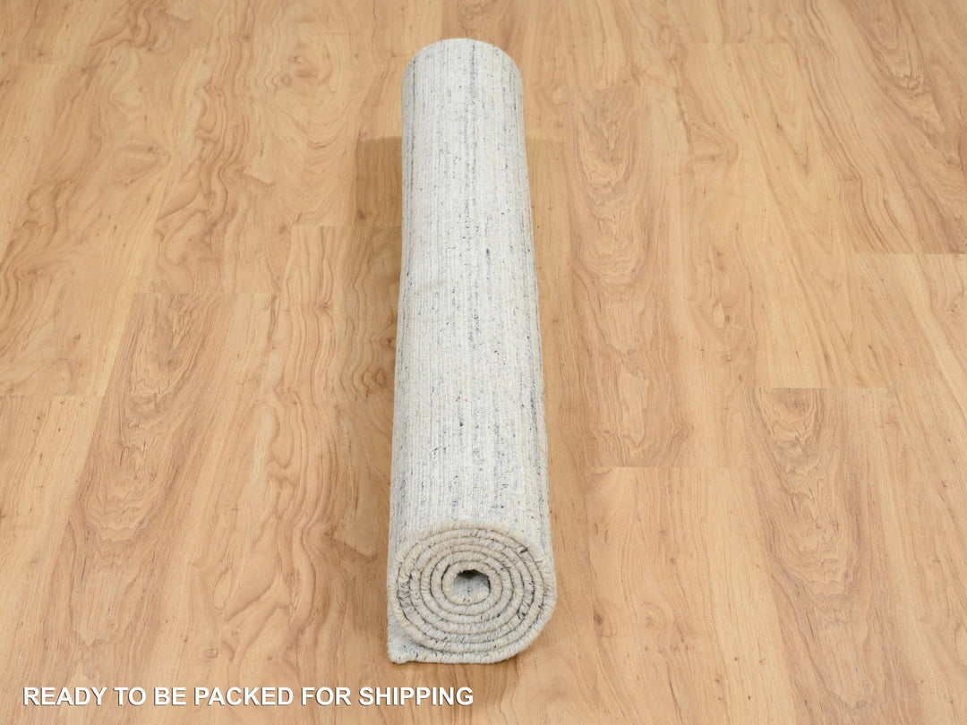 5'0" x 7'0" New Hand Loomed Ivory Wool Rectangle Oriental Rug - MOA10264779