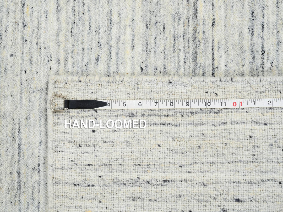 2'6" x 12'0" New Hand Loomed Ivory Wool Runner Oriental Rug - MOA10264780