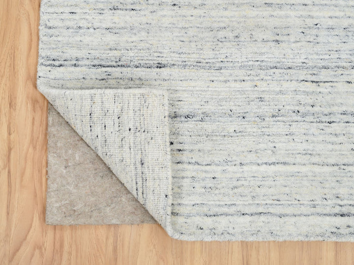 2'6" x 11'10" New Hand Loomed Ivory Wool Runner Oriental Rug - MOA10264781