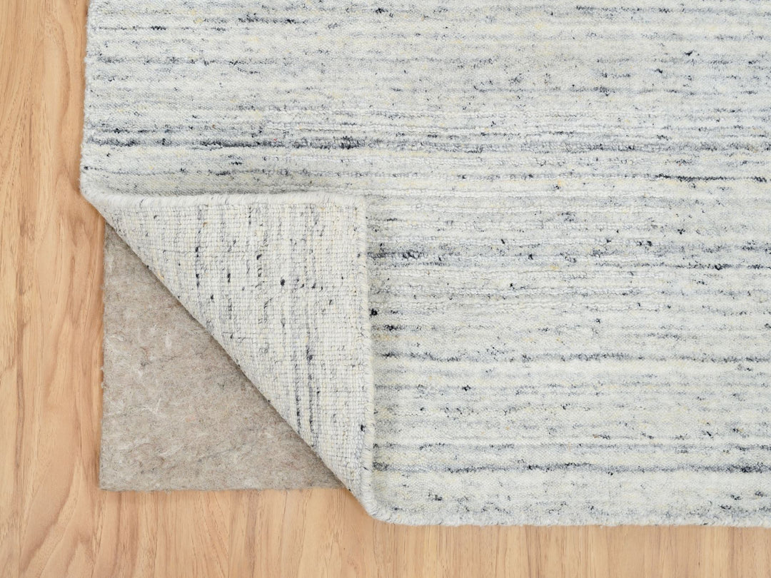 2'6" x 11'10" New Hand Loomed Ivory Wool Runner Oriental Rug - MOA10264781