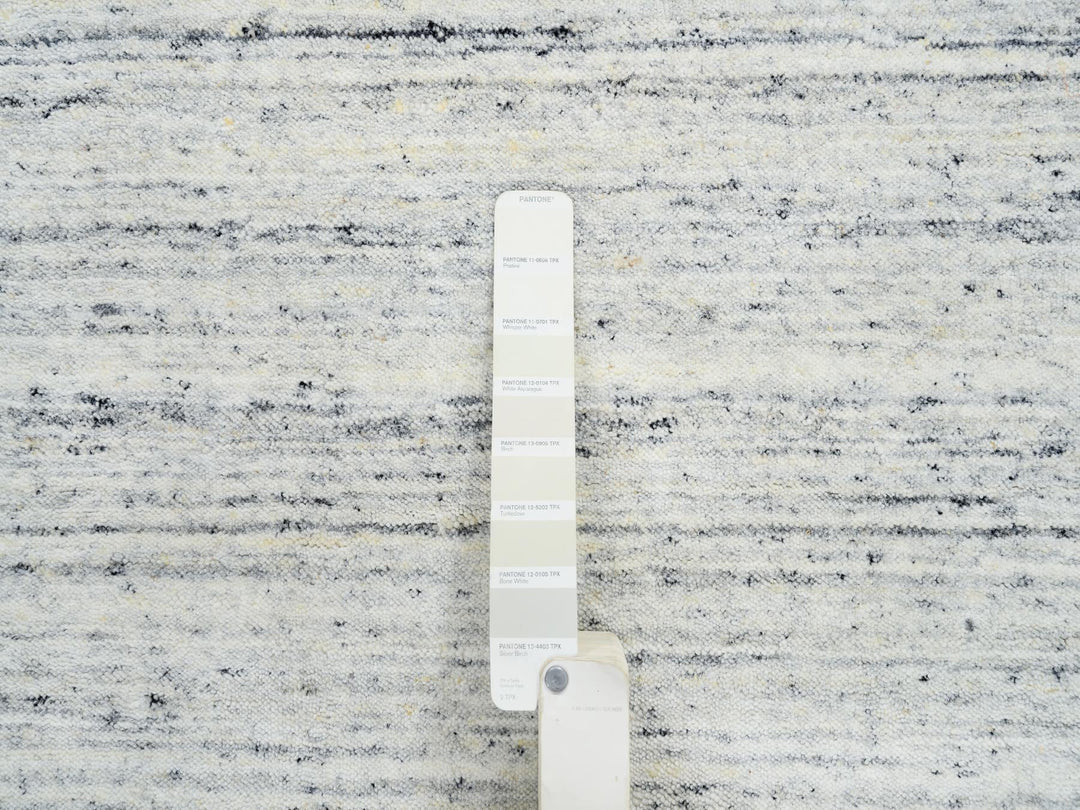 2'6" x 11'10" New Hand Loomed Ivory Wool Runner Oriental Rug - MOA10264781