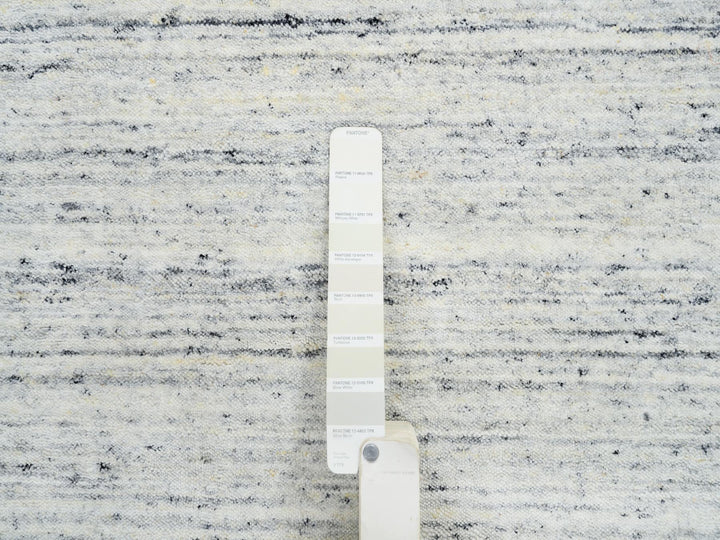 2'6" x 11'10" New Hand Loomed Ivory Wool Runner Oriental Rug - MOA10264781