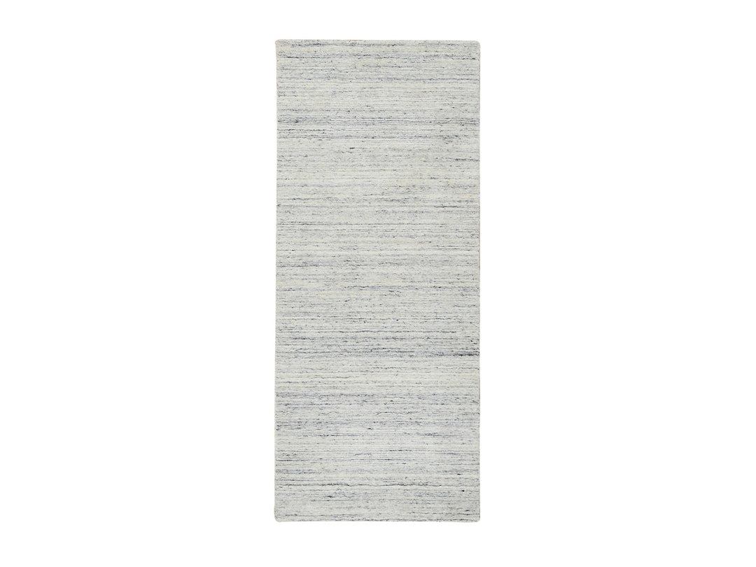 2'6" x 6'0" New Hand Loomed Ivory Wool Runner Oriental Rug - MOA10264786