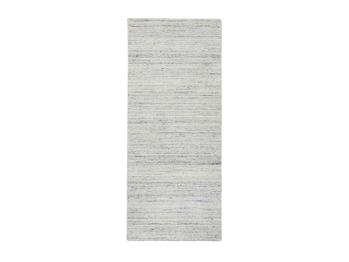 2'6" x 6'0" New Hand Loomed Ivory Wool Runner Oriental Rug - MOA10264786