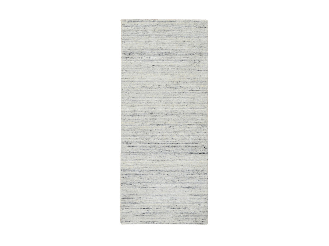 2'6" x 6'0" New Hand Loomed Ivory Wool Runner Oriental Rug - MOA10264787