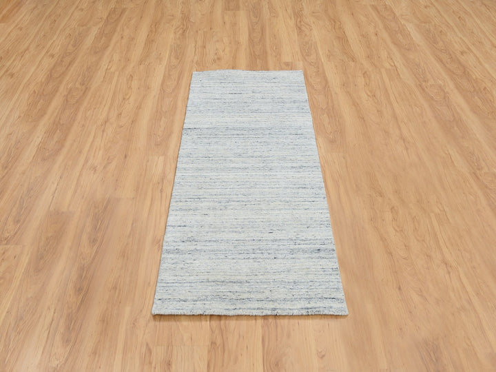 2'6" x 6'0" New Hand Loomed Ivory Wool Runner Oriental Rug - MOA10264787