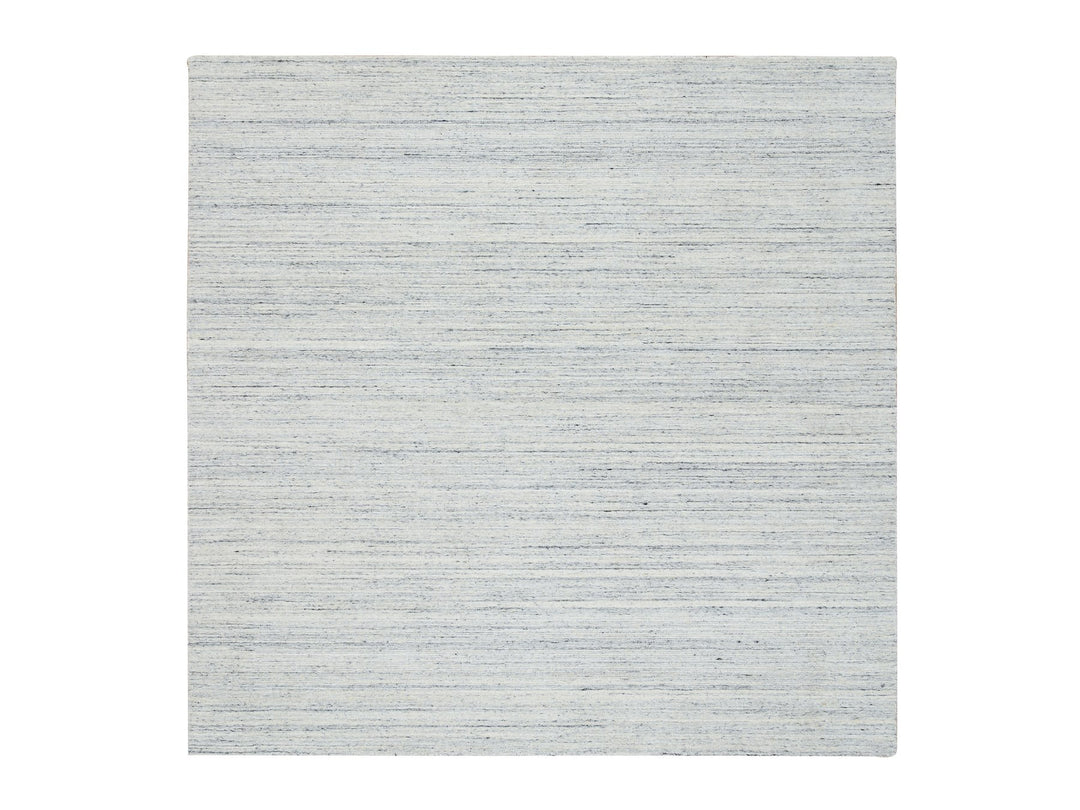 8'0" x 8'0" New Hand Loomed Ivory Wool Square Oriental Rug - MOA10264788