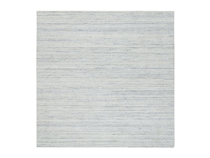 8'0" x 8'0" New Hand Loomed Ivory Wool Square Oriental Rug - MOA10264788