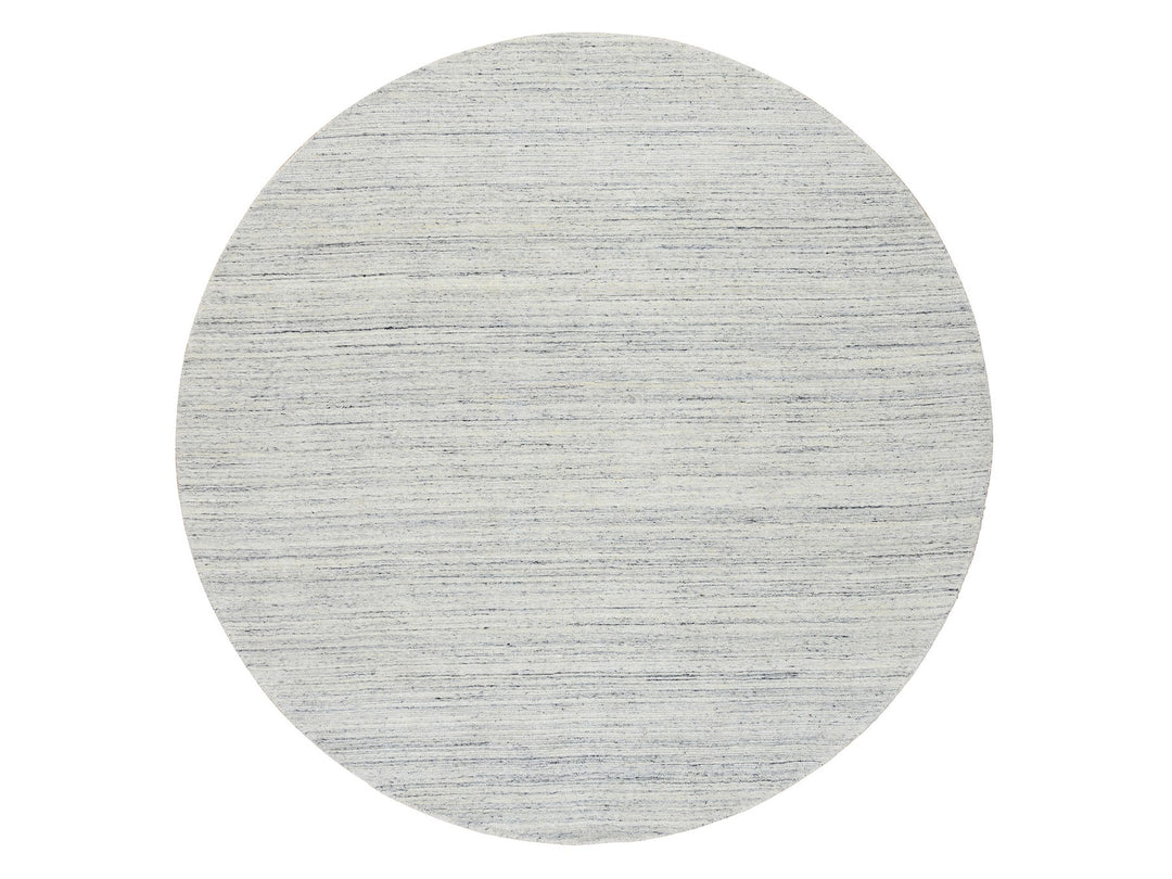 8'0" x 8'0" New Hand Loomed Ivory Wool Round Oriental Rug - MOA10264794