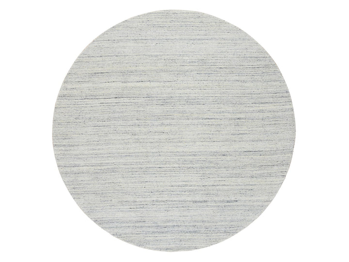 8'0" x 8'0" New Hand Loomed Ivory Wool Round Oriental Rug - MOA10264794