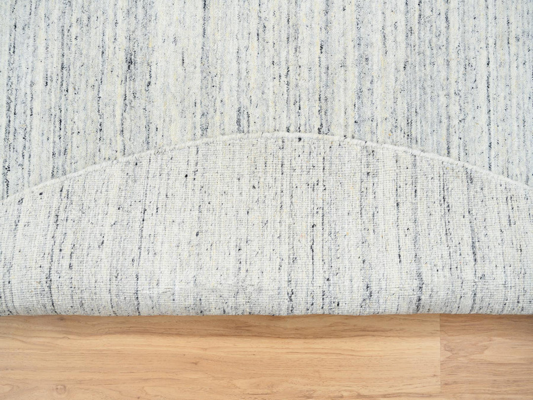 8'0" x 8'0" New Hand Loomed Ivory Wool Round Oriental Rug - MOA10264794