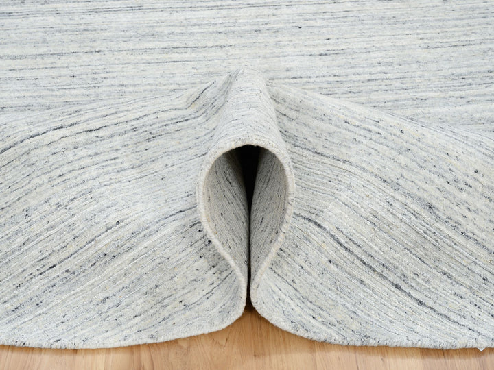 8'0" x 8'0" New Hand Loomed Ivory Wool Round Oriental Rug - MOA10264794