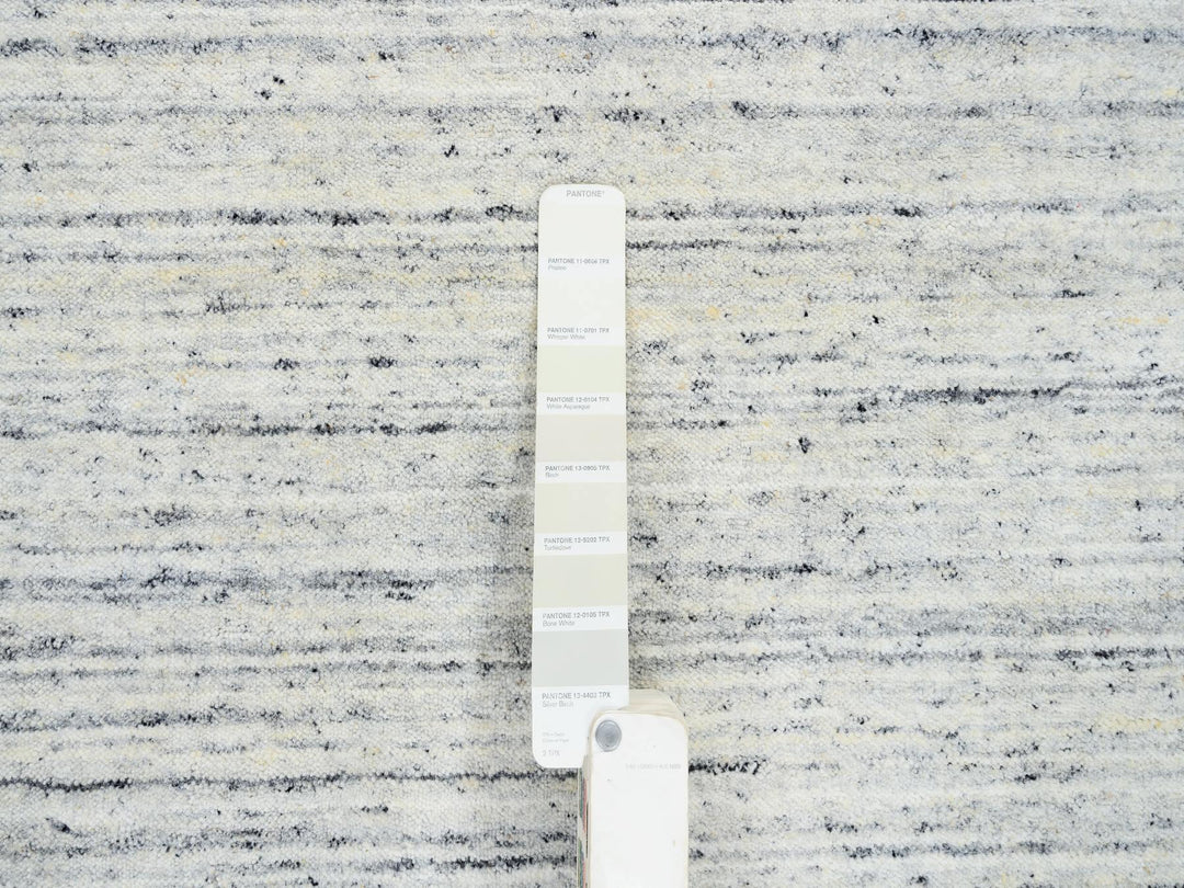 8'0" x 8'0" New Hand Loomed Ivory Wool Round Oriental Rug - MOA10264794