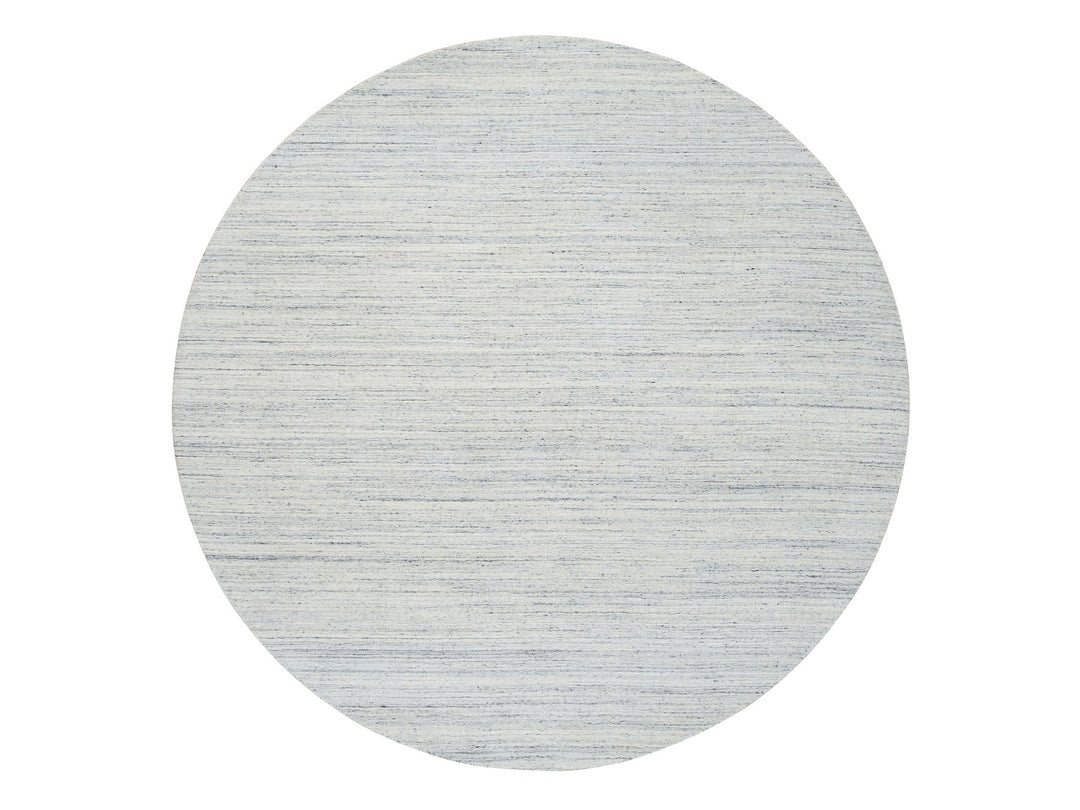 10'0" x 10'0" New Hand Loomed Ivory Wool Round Oriental Rug - MOA10264795