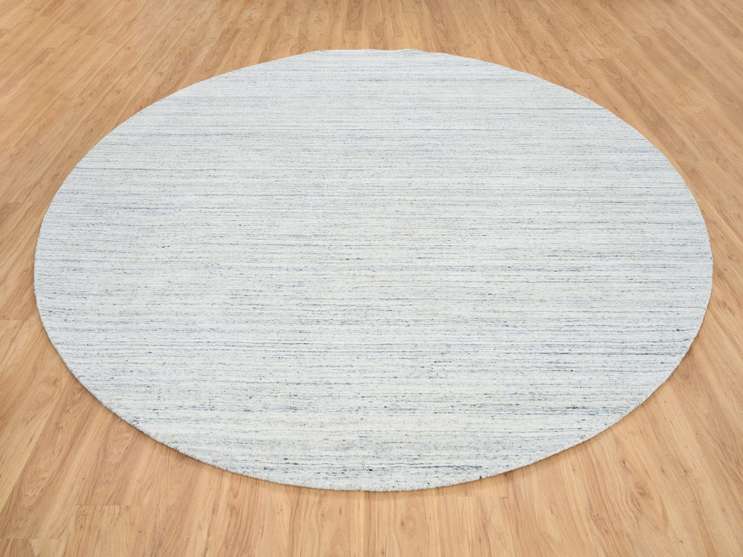 10'0" x 10'0" New Hand Loomed Ivory Wool Round Oriental Rug - MOA10264795