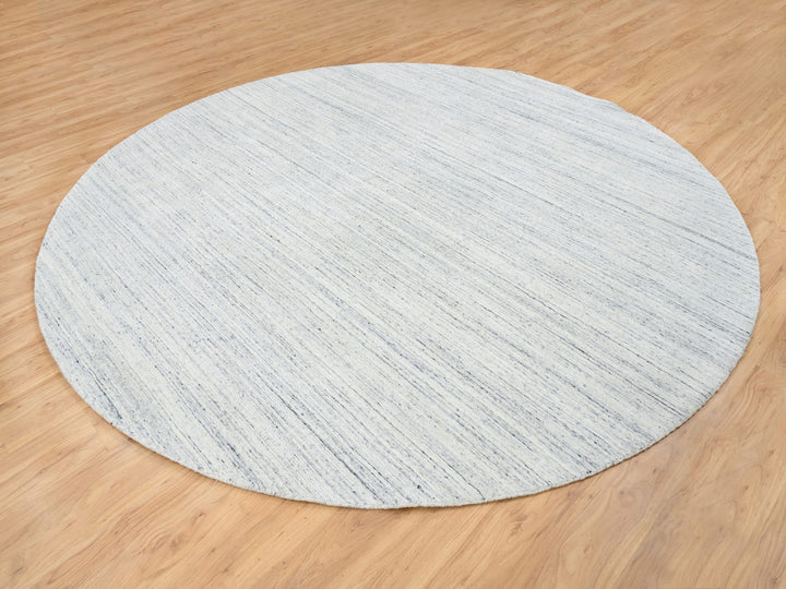 10'0" x 10'0" New Hand Loomed Ivory Wool Round Oriental Rug - MOA10264795