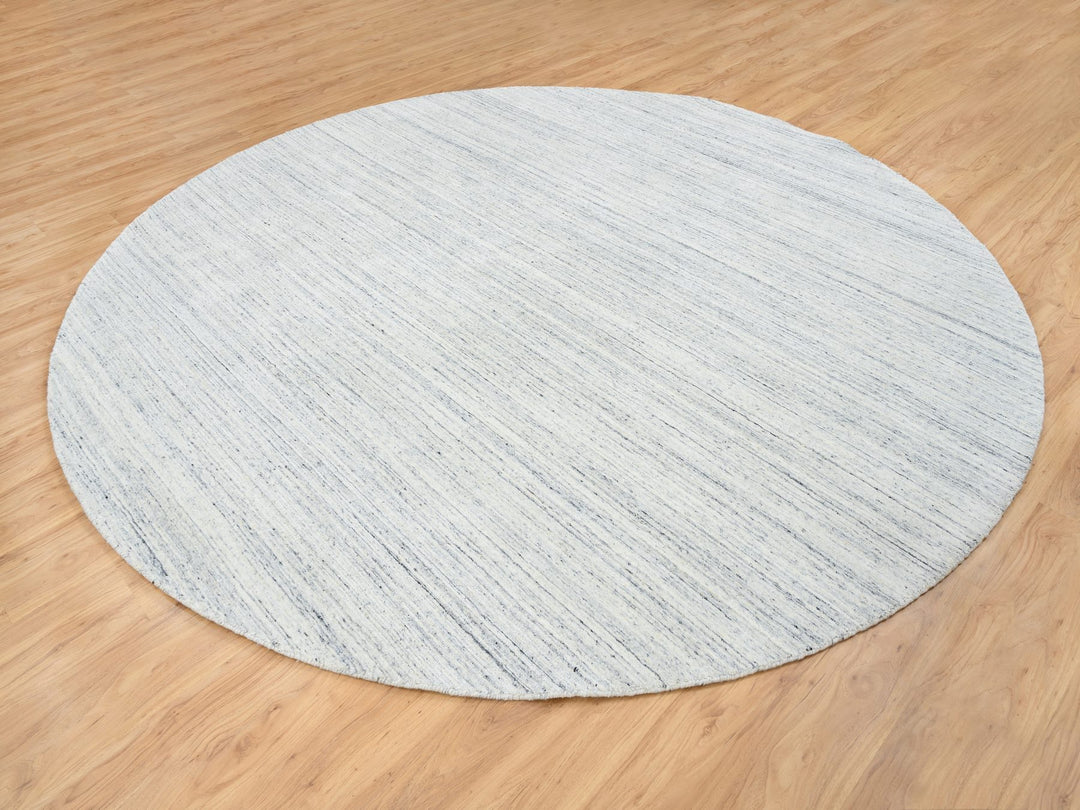 10'0" x 10'0" New Hand Loomed Ivory Wool Round Oriental Rug - MOA10264795