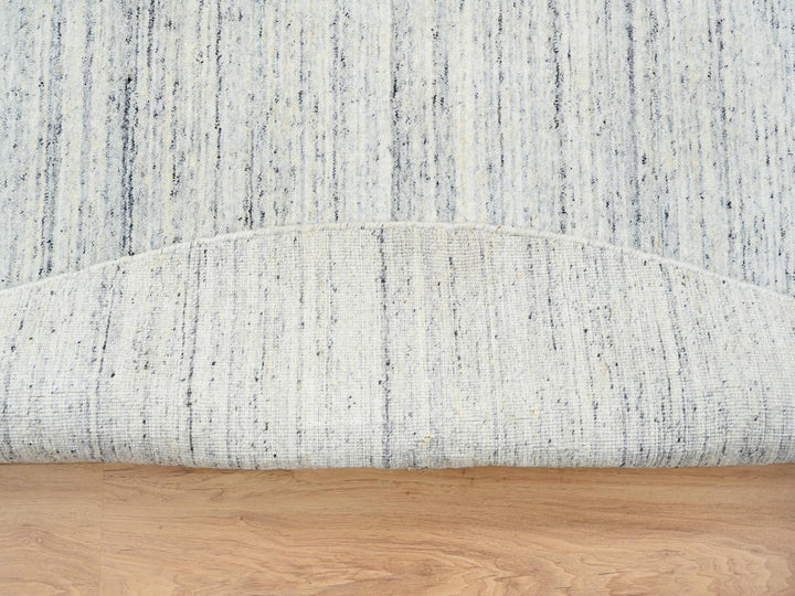 10'0" x 10'0" New Hand Loomed Ivory Wool Round Oriental Rug - MOA10264795