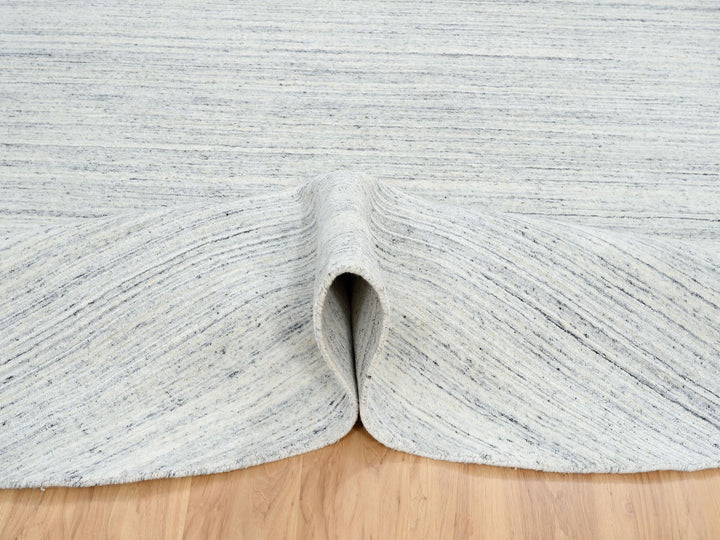 10'0" x 10'0" New Hand Loomed Ivory Wool Round Oriental Rug - MOA10264795