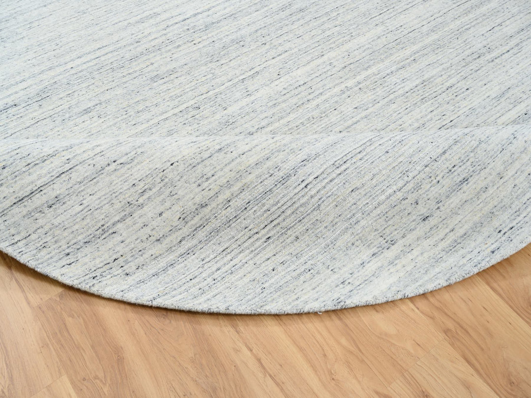 10'0" x 10'0" New Hand Loomed Ivory Wool Round Oriental Rug - MOA10264795