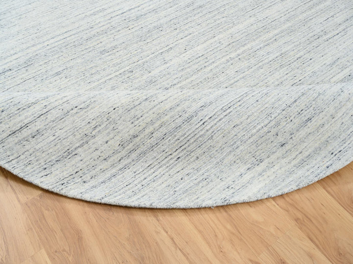 10'0" x 10'0" New Hand Loomed Ivory Wool Round Oriental Rug - MOA10264795