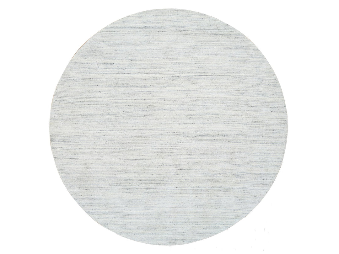 11'10" x 11'10" New Hand Loomed Ivory Wool Round Oriental Rug - MOA10264796