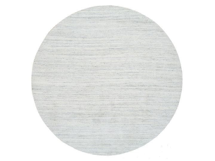 11'10" x 11'10" New Hand Loomed Ivory Wool Round Oriental Rug - MOA10264796