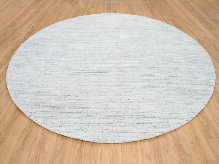 11'10" x 11'10" New Hand Loomed Ivory Wool Round Oriental Rug - MOA10264796