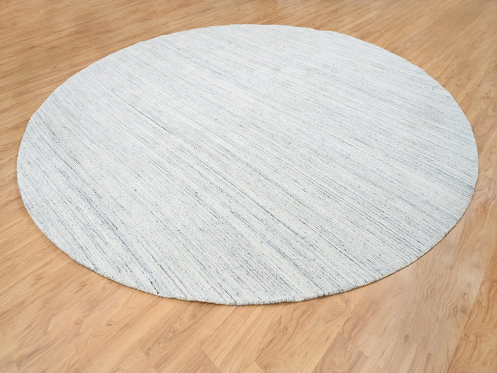 11'10" x 11'10" New Hand Loomed Ivory Wool Round Oriental Rug - MOA10264796