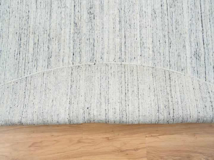 11'10" x 11'10" New Hand Loomed Ivory Wool Round Oriental Rug - MOA10264796