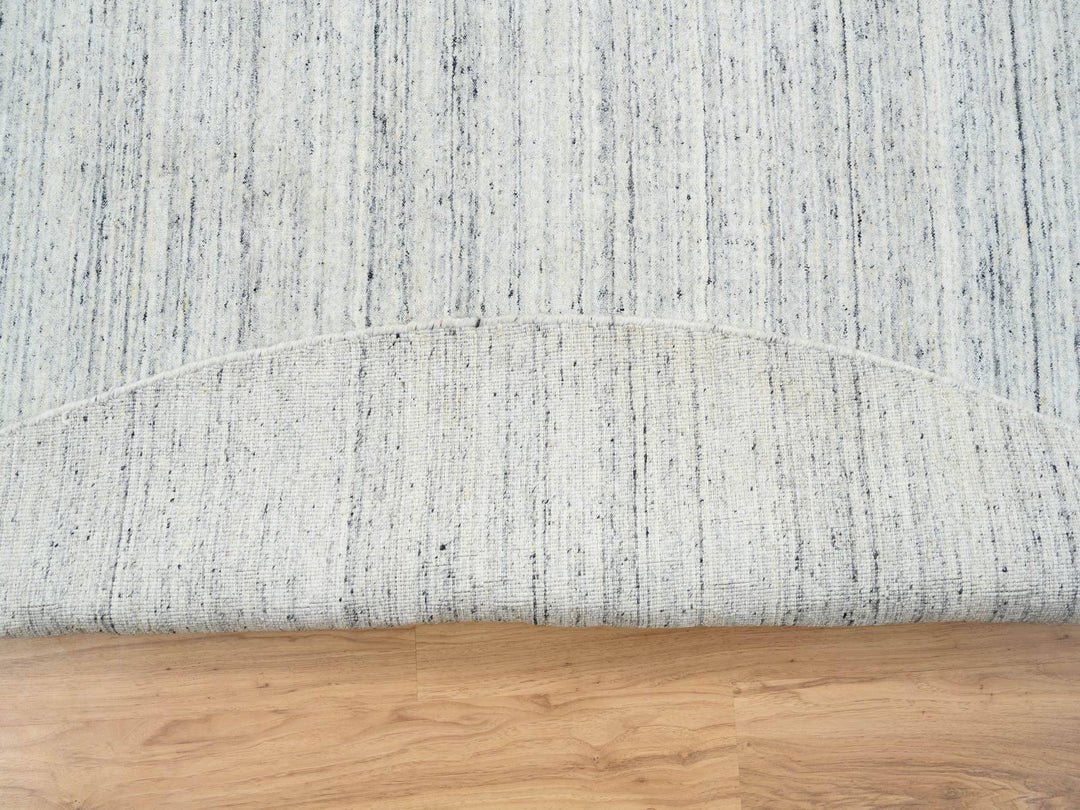 11'10" x 11'10" New Hand Loomed Ivory Wool Round Oriental Rug - MOA10264796