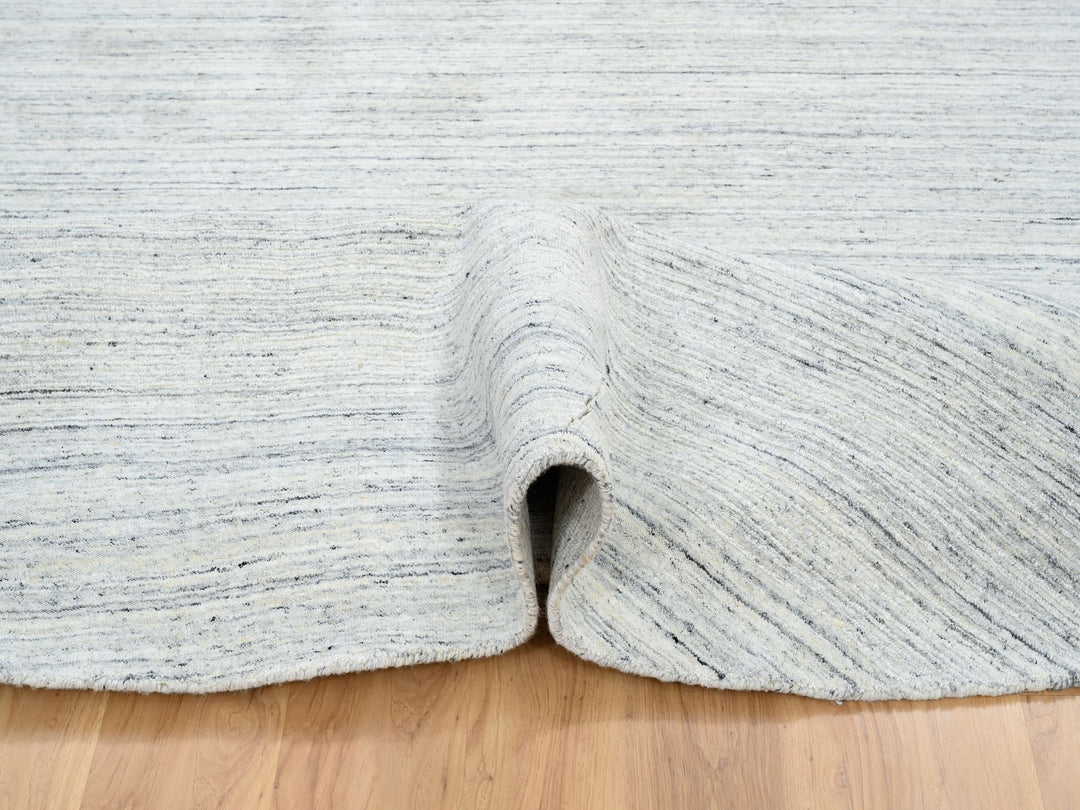 11'10" x 11'10" New Hand Loomed Ivory Wool Round Oriental Rug - MOA10264796